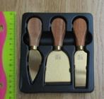 House of LLB 3 kaasmesjes goudkleurig met acacia hout, Ophalen of Verzenden, Nieuw