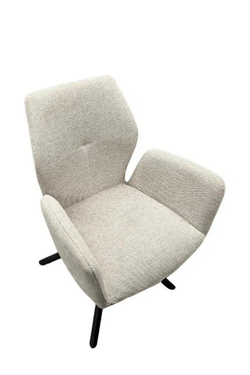 4x grijze draaibare eetkamerstoelen uit showroom, Huis en Inrichting, Stoelen, Nieuw, Vier, Kunststof, Metaal, Stof, Grijs, Ophalen