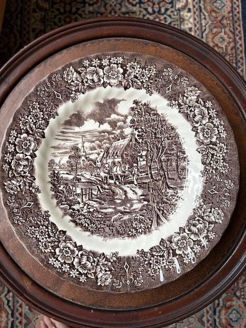 Engelse borden British Anchor serie Memory Lane bruin, Antiek en Kunst, Antiek | Servies los, Ophalen of Verzenden
