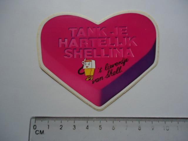 sticker oud SHELL origineel Shellina brommer oil bromfiets m, Verzamelen, Stickers, Zo goed als nieuw, Bedrijf of Vereniging, Verzenden