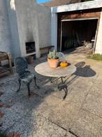 Frans bistro set natuurstenen blad, Tuin en Terras, Tuinsets en Loungesets, Ophalen, Zo goed als nieuw, Overige materialen, 2 zitplaatsen