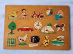 Simplex oud retro houten dopjes puzzel - jaren 60/70, Ophalen of Verzenden, 10 tot 50 stukjes, Gebruikt