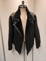 Zwarte heren lammy coat - lamsleer en lamsvacht - maat XL, Kleding | Heren, Jassen | Winter, Ophalen of Verzenden, Gedragen, Maat 56/58 (XL)