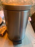 Brabantia Afvalemmer 10L - 40x30cm, Gebruikt, Met pedaal, Ophalen of Verzenden, Rvs