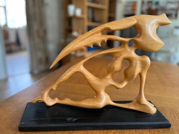 Houten sculptuur - Origineel - Beukenhout kunst beschikbaar voor biedingen