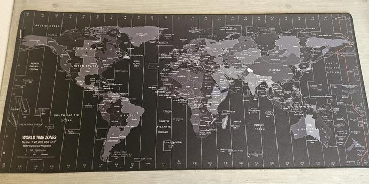 JIALONG Mouse Pad/Desk Mat – Wereldkaart – 900x400x3mm, Computers en Software, Muismatten, Zo goed als nieuw, Ergonomisch, Gaming muismat