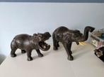 Vintage Lederen Olifant & Nijlpaard - Jaren '70, Antiek en Kunst, Kunst | Beelden en Houtsnijwerken, Ophalen of Verzenden