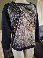 Luisa Cerano print strik zwarte trui M 38 Gratis Verzenden !, Kleding | Dames, Truien en Vesten, Maat 38/40 (M), Verzenden, Zwart