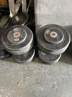 Rubberen dumbells m&f 26-28-30 en 32 kg gewichten, Sport en Fitness, Gebruikt, Dumbbell, Ophalen