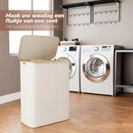 Wasmand-Beige-57x37x75cm-100L-Opvouwbare Wasmand met Deksel, Huis en Inrichting, Badkamer | Badtextiel en Accessoires, Ophalen