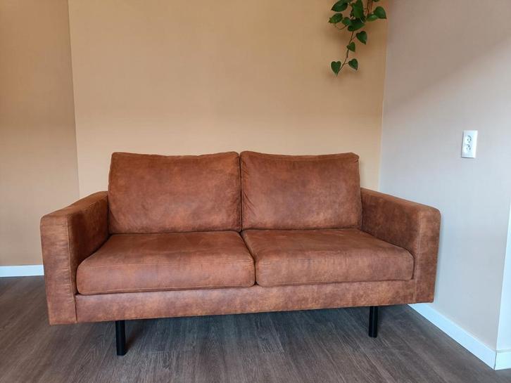 Collin 2-zits bank cognac - 90x175x84 cm, Huis en Inrichting, Banken | Sofa's en Chaises Longues, Zo goed als nieuw, Tweepersoons