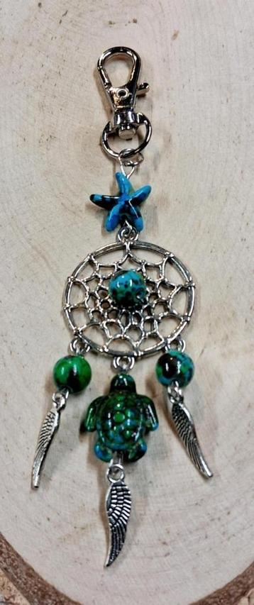 sleutelhanger dreamcatcher turtle groen blauw zwart beschikbaar voor biedingen