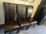 Eetkamer stoelen 3 of 4, bijna gratis, donker bruin, mooi, Ophalen, Gebruikt, Bruin, Leer