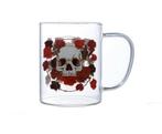 Glazen Theemok Schedel & Rozen Design, skull, hobby,, Ophalen of Verzenden, Nieuw