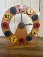 Vintage houten leerklok, Ophalen of Verzenden, Gebruikt, Overige typen