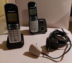 TELEFOON PANASONIC DECT KX-TG6822NLB, Gebruikt, 2 handsets, Ophalen