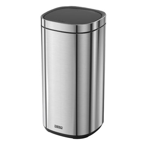 Desq Prullenbak Touch RVS Softclose 50 Liter Zilvergrijs, Huis en Inrichting, Woonaccessoires | Prullenbakken, Zo goed als nieuw