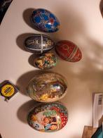 Vintage 3x kartonnen 3x metaal  paas eieren Papier, Ophalen of Verzenden