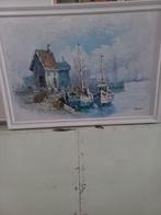 Schilder boot huisje met witte lijst  1 meter breed, Ophalen of Verzenden