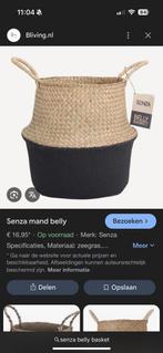 Senza belly basket 4 stuks mand plantenbak, Ophalen of Verzenden, Rond, Riet