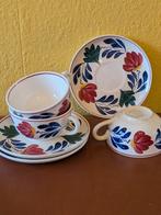 Oud boerenbont societe ceramique 3 x theekopjes, Ophalen of Verzenden