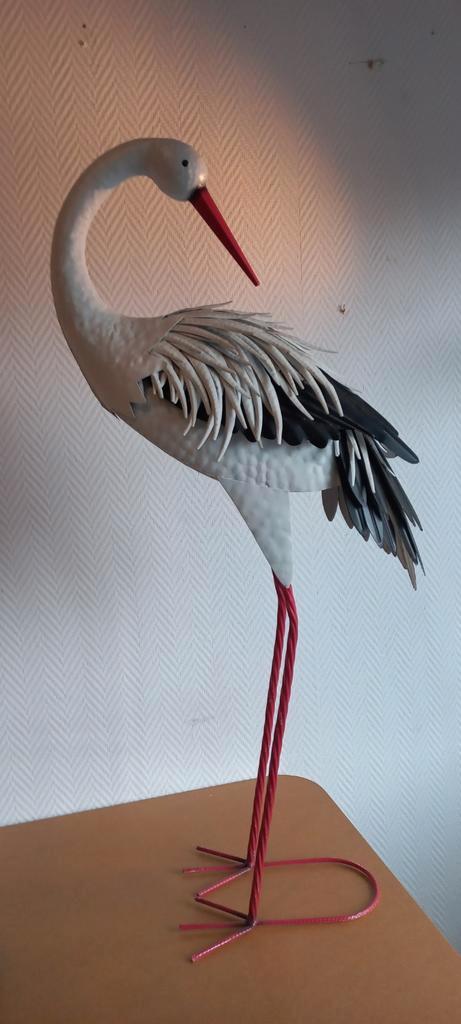 Metalen ooievaar ca. 60 cm hoog, Kinderen en Baby's, Kraamcadeaus en Geboorteborden, Zo goed als nieuw, Ophalen