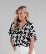 Nieuwe zijden blouse, NUKUS, zwart-wit, maat L, Kleding | Dames, Blouses en Tunieken, Zwart, Maat 42/44 (L), Ophalen of Verzenden