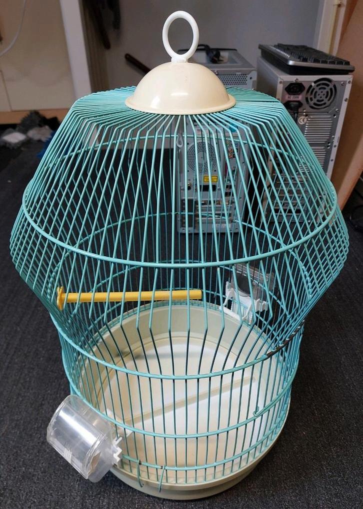 Vogel kooi vogelkooi zee groe met wit, Dieren en Toebehoren, Vogels | Hokken en Kooien, Gebruikt, Vogelkooi, Metaal, Ophalen