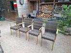 4 Tuinstoelen, Ophalen, Gebruikt, Kunststof, Stapelbaar
