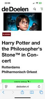 2x tickets do 13 nov harry potter met orkest in de doelen, Tickets en Kaartjes, Concerten | Klassiek, Twee personen, November