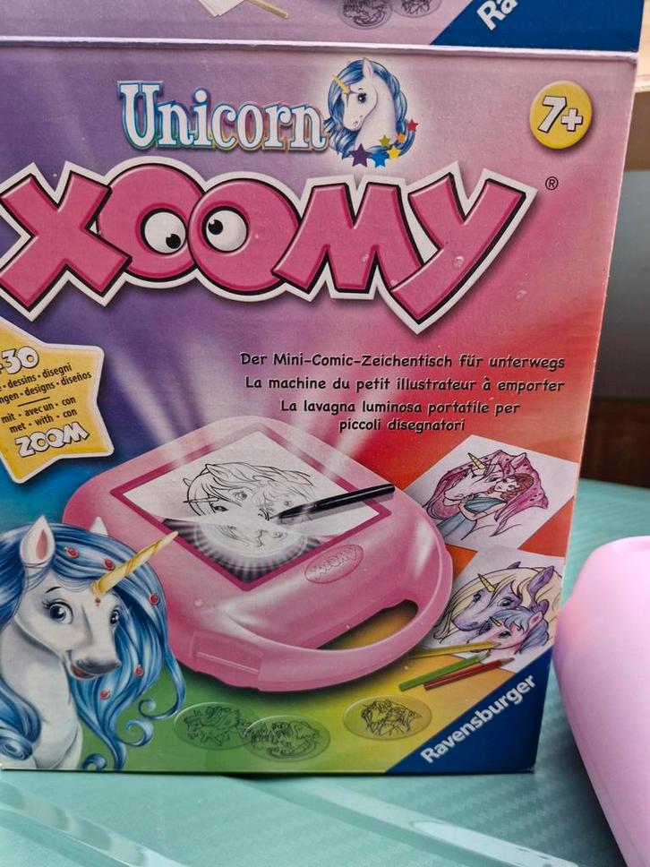 Xoomy Unicorn Tekenkoffer - Creatief Onderweg!, Kinderen en Baby's, Speelgoed | Educatief en Creatief, Zo goed als nieuw, Knutselen
