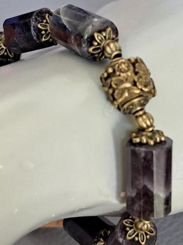 908 armband donkere Amethist kolom facet geslepen beschikbaar voor biedingen