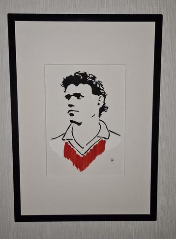 Marco van Basten A (linodruk in zwarte aluminium lijst) beschikbaar voor biedingen