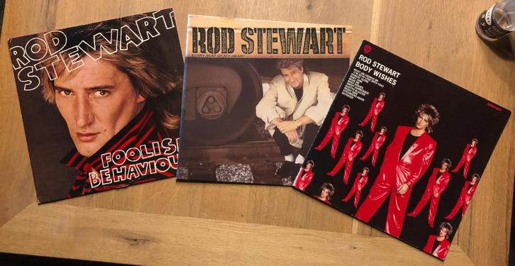 ROD STEWART - Foolish beh., Body wishes & Every beat (3 LPs), Cd's en Dvd's, Vinyl | Rock, Zo goed als nieuw, Poprock, 12 inch