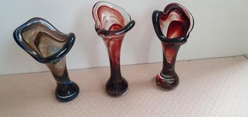 3 murano vaasjes  beschikbaar voor biedingen
