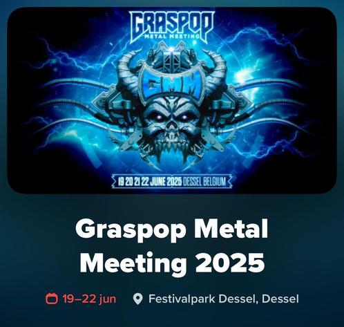 Graspop combiticket (alle dagen), Tickets en Kaartjes, Evenementen en Festivals, Eén persoon
