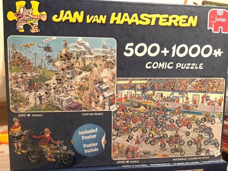 Jan van Haasteren puzzels: Tour De France & Motorrace, Hobby en Vrije tijd, Denksport en Puzzels, Zo goed als nieuw, 500 t/m 1500 stukjes
