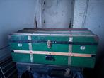 Groene houten hutkoffer - vintage opbergruimte, Huis en Inrichting, Woonaccessoires | Kisten, Ophalen, Minder dan 50 cm, Gebruikt