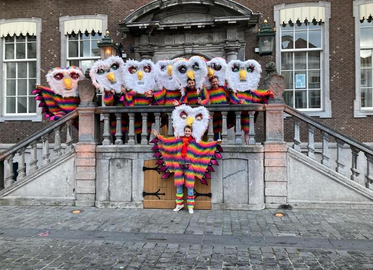 Gigantische uilenkoppen 9 stuks (loopgroep) carnaval, Kleding | Heren, Carnavalskleding en Feestkleding, Gedragen, Kleding, Carnaval