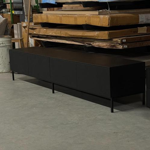 TV-dressoir matzwart 180 cm met push-open deuren, Huis en Inrichting, Kasten | Dressoirs, Zo goed als nieuw, 150 tot 200 cm, 25 tot 50 cm
