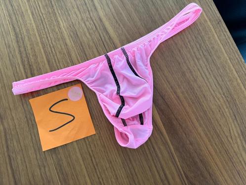 roze nylon string, ongevoerd, maat S, Kleding | Heren, Ondergoed, Overige typen, Roze, Ophalen