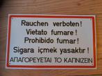borden roken verboden, Ophalen of Verzenden, Gebruikt, Reclamebord