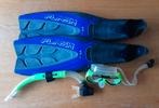 SNORKELSET MET ZWEMVLIEZEN maat 38/39, Ophalen of Verzenden, Zo goed als nieuw, Snorkelset