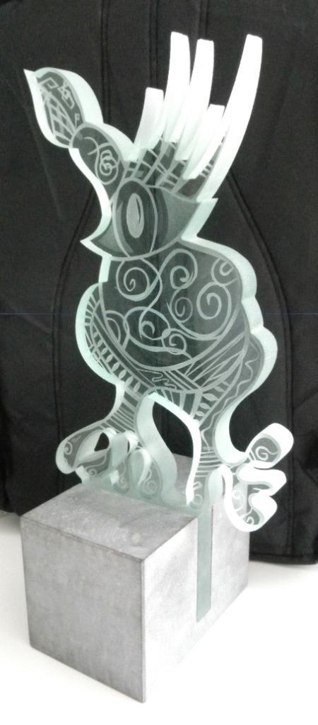 gesigneerd glasobject/beeld Floor Groot - fabeldier, Antiek en Kunst, Kunst | Designobjecten, Ophalen of Verzenden