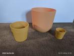 Elho bloempotten plantenpotten oker geel Jazz rond B.for, Kunststof, Rond, Ophalen of Verzenden, Minder dan 25 cm