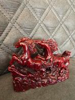 Vintage Rode Paarden Standbeeld - Feng Shui Decor, Antiek en Kunst, Ophalen of Verzenden