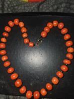 Bloedkoraal Ketting met 36 kralen, Gebruikt, Ophalen of Verzenden, Steen of Mineraal, Met edelsteen