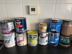 Diverse potten verf grijs, zwart, roze en lime (waterbasis), Doe-het-zelf en Verbouw, Verf, Beits en Lak, Gebruikt, Wit, Ophalen of Verzenden