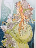 Cacao van HOUTEN Metalen Reclamebord stijl Mucha, Antiek en Kunst, Verzenden