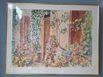 Grote aquarel 'Frankrijk' door Joop Masséus (NOP), Ophalen of Verzenden